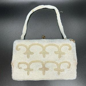 Antique Hand Beaded Evening Purse Clutch Small